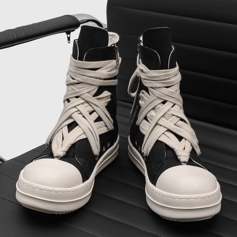 Guipure Lace Panel - Sepatu Kanvas High Top Pria Berkualitas