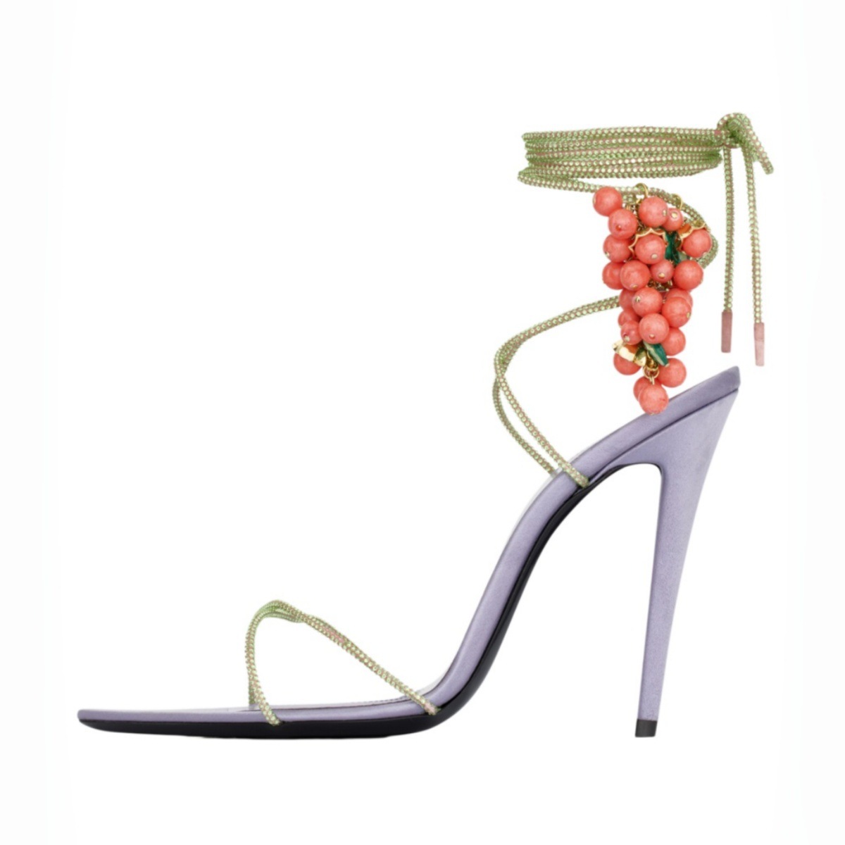Sew On Rhinestone - Sandal Stiletto Wanita 3D Hias Buah