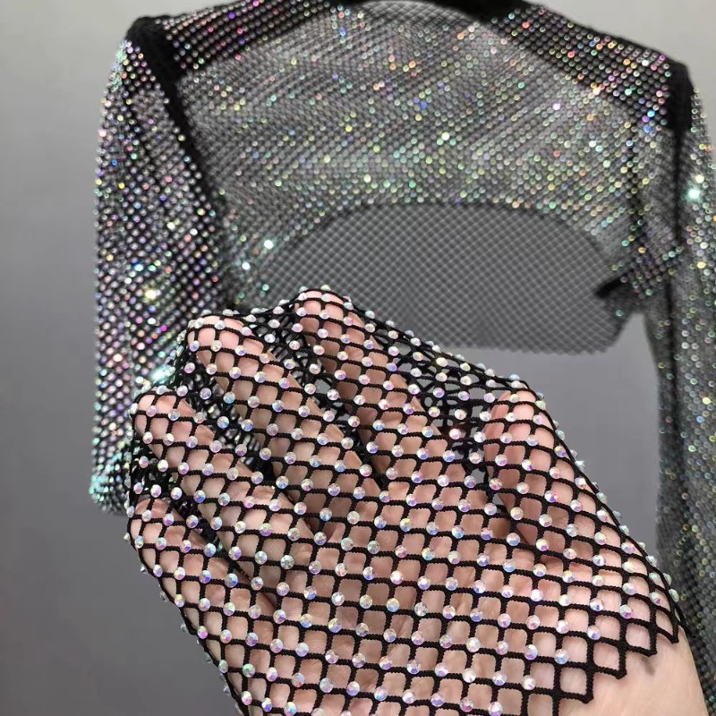 Crystal Mesh Fabric - 50x120cm pita jaring berlian imitasi jahit