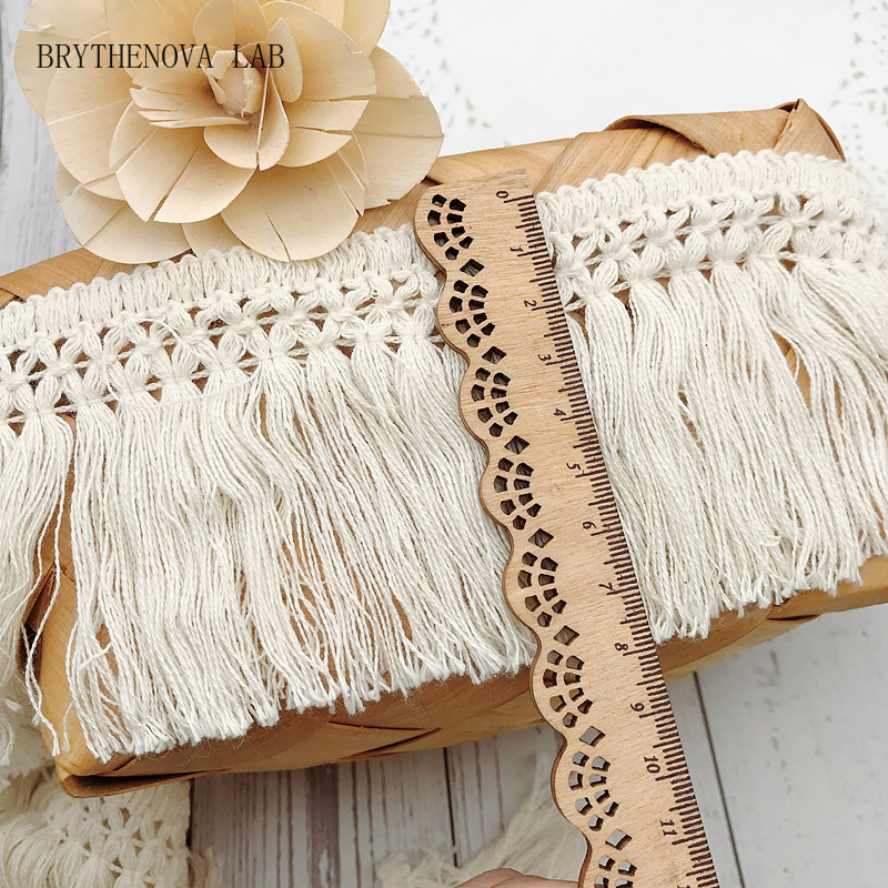 Fringe Ribbon Sewing - 10Yard/Lot Beige 6CM/8CM Rumbai Tali Kapas