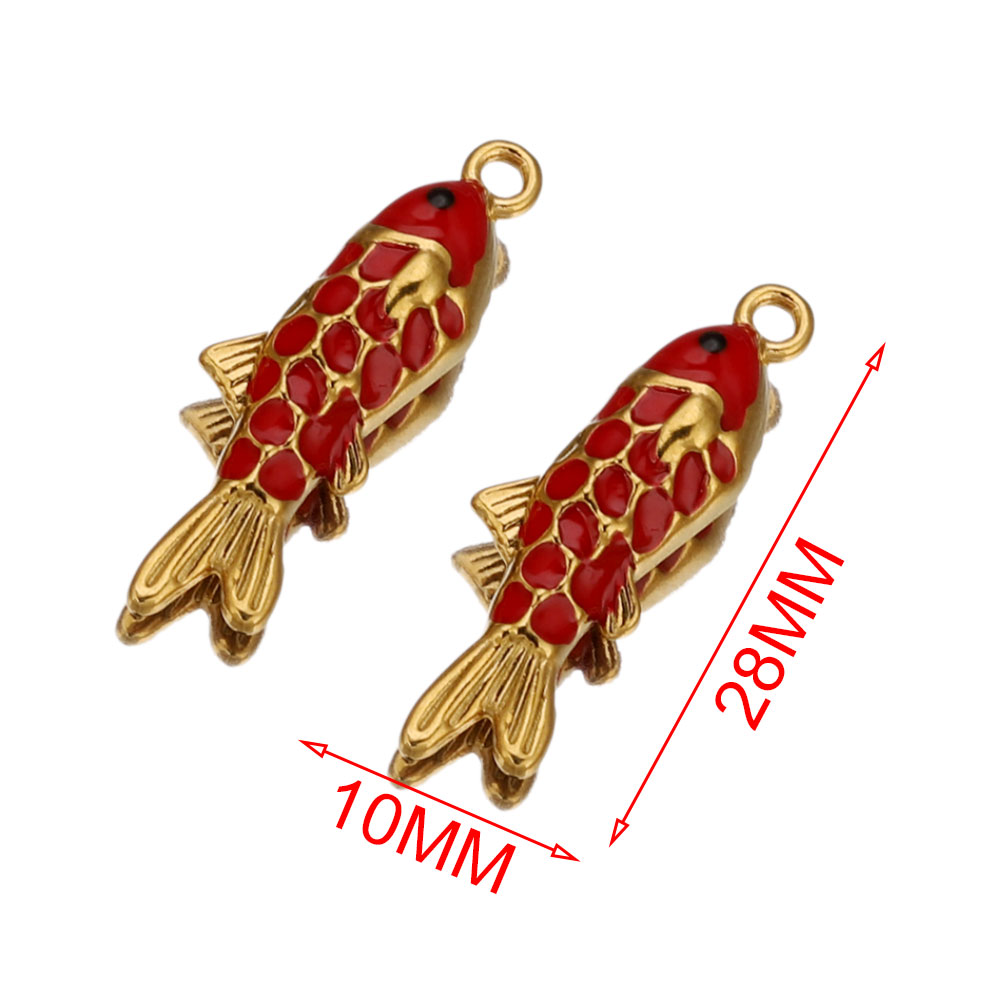 2 buah liontin ikan emas ename - Embellishment Crafts ulasan dan harga