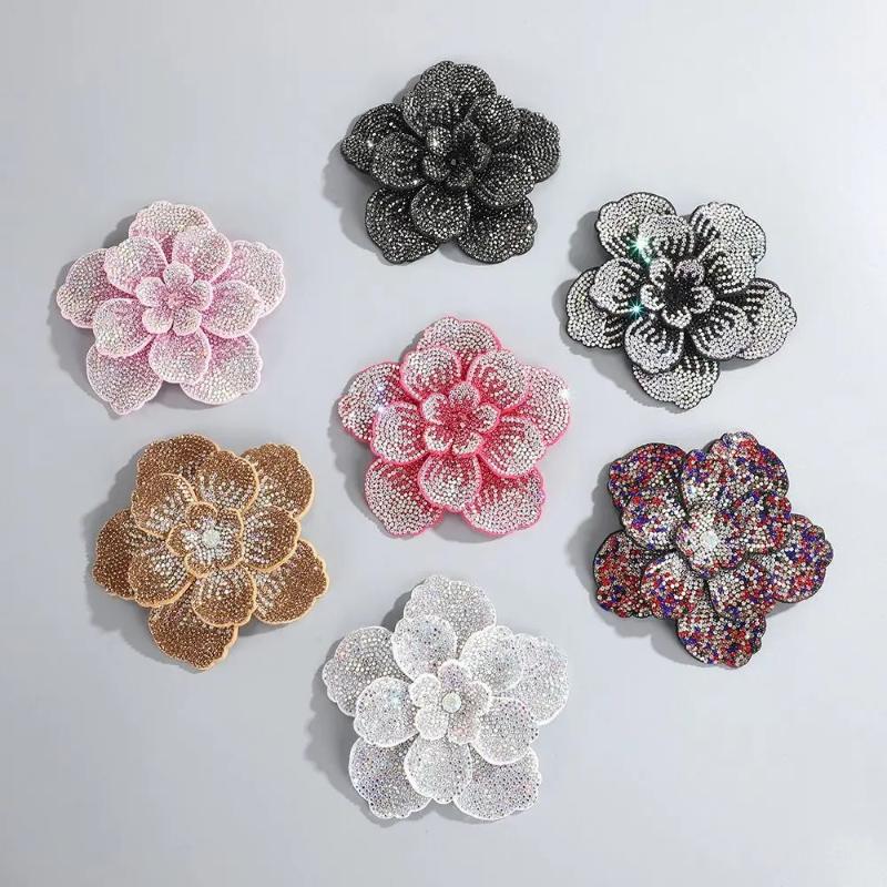 1 buah Patch Bunga Kamelia Tig - Sew On Rhinestone ulasan dan harga