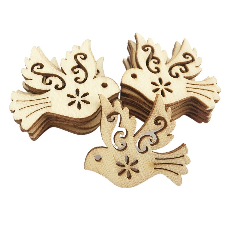 50 buah potongan kayu berbentu - Craft Embellishment ulasan dan harga