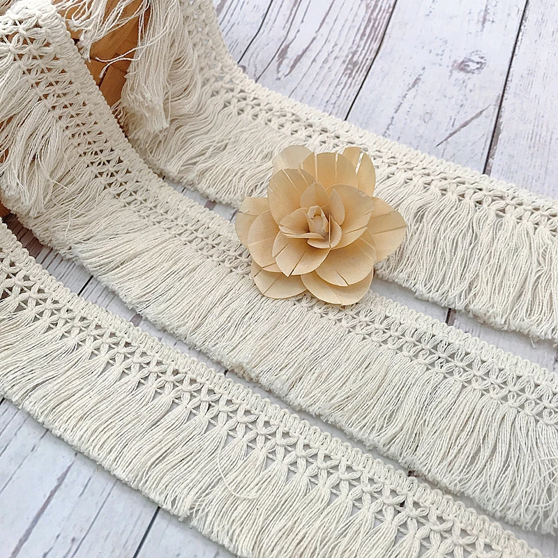 10Yard/Lot Beige 6CM/8CM Rumba - Fringe Ribbon Sewing ulasan dan harga